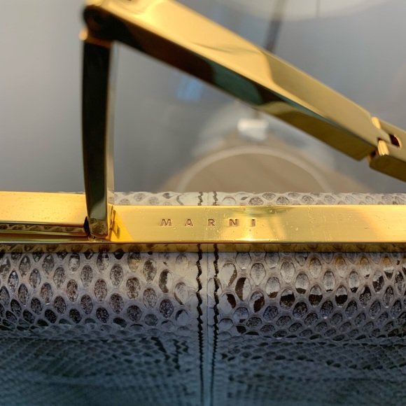 Marni Cache Oversized Snakeskin Clutch Bag - Picture 8 of 15